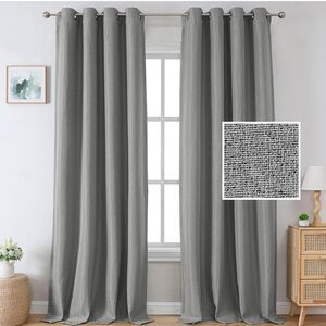 Gray Blackout Curtains Blackout 96 Inches Long 2 panels